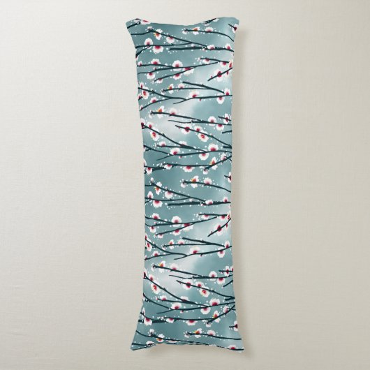 春梅花柄 ボディピロー (正面縦)