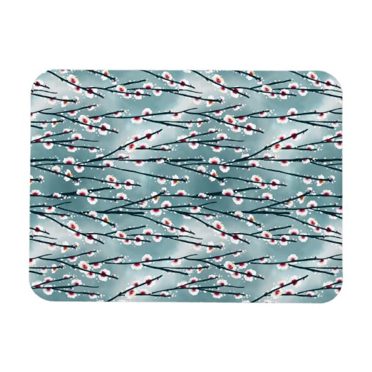 春梅花柄 マグネット (横)