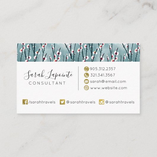 春梅花柄 名刺 (裏面)