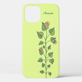 春植物かわいい緑の自然恋人の女の子の名前 iPhone 12 PROケース