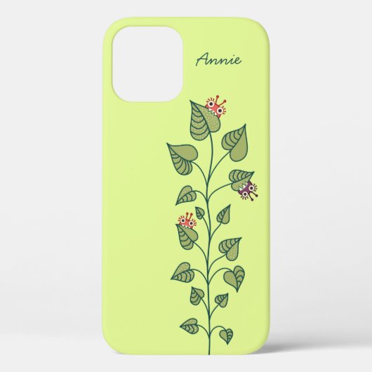 春植物かわいい緑の自然恋人の女の子の名前 Case-Mate iPhoneケース (裏面)