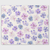 春植物性ピンクと紫の花 ラッピングペーパー (フラット)