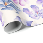 春植物性ピンクと紫の花 ラッピングペーパー (ロールコーナー)