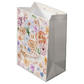 春植物性ピーチピンク色の花 ミディアムペーパーバッグ (裏面アングル)