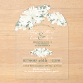 春植物緑の白フローラ アクリル招待状 (正面)