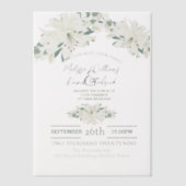 春植物緑の白フローラ ベラム紙招待状 (正面)