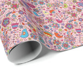 春模様(カラフル花) ラッピングペーパー (ロールコーナー)