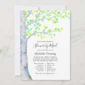 春樺の木ツリーベビーまたはブライダルシャワー(メール別) 招待状 (正面)