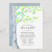 春樺の木ツリーベビーまたはブライダルシャワー(メール別) 招待状 (正面/裏面)