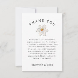 春水仙の花ありがとう赤ちゃんシャワー サンキューカード