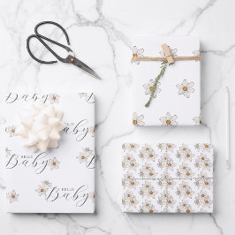 春水仙の花ベビーシャワー ラッピングペーパーシート