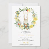 春水仙バニーベビーシャワーの招待 招待状 (正面)