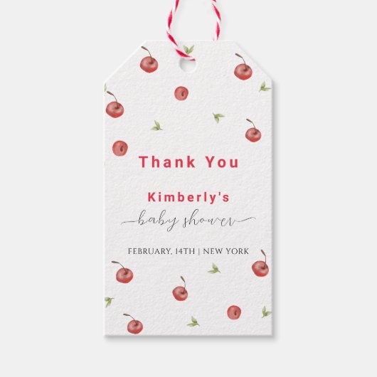 春水彩さくらんぼスイートベビーシャワー ギフトタグ (正面)