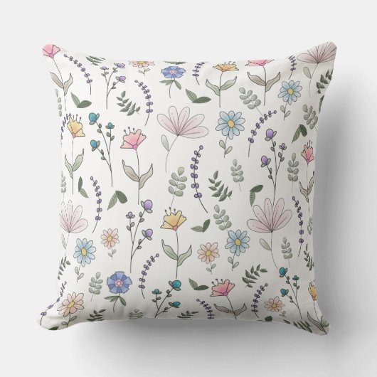 春水彩ドードルフラワー クッション (正面)