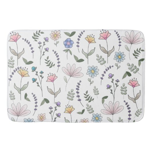 春水彩ドードルフラワー バスマット (正面)