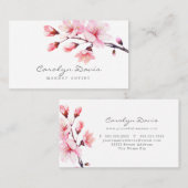 春水彩ピンクさくらんぼブロッサムフローラ 名刺 (正面/裏面)