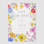 春水彩フラワーウェディングザデイト保存 ベラム紙招待状 (正面)