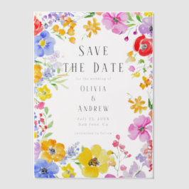 春水彩フラワーウェディングザデイト保存 ベラム紙招待状