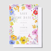 春水彩フラワーウェディングザデイト保存 ベラム紙招待状 (オフセット)