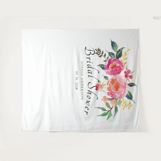 春水彩フローラブライダルシャワーフォトブース タペストリー (正面(横))