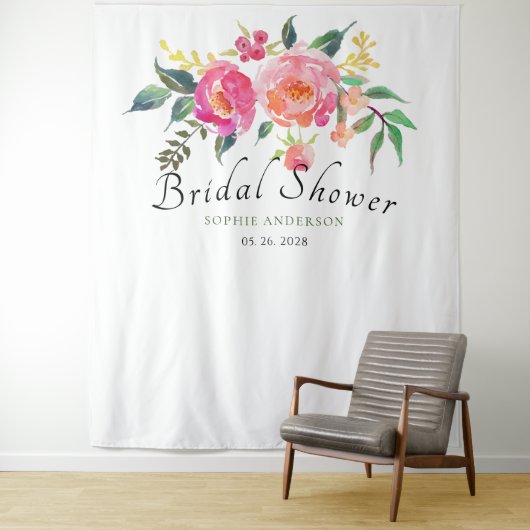 春水彩フローラブライダルシャワーフォトブース タペストリー (インサイチュ)