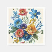 春水彩フローラプリント スタンダードカクテルナプキン (正面)