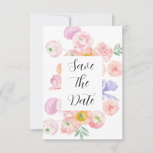 春水彩フローラ日付カードの保存 セーブザデート (正面)