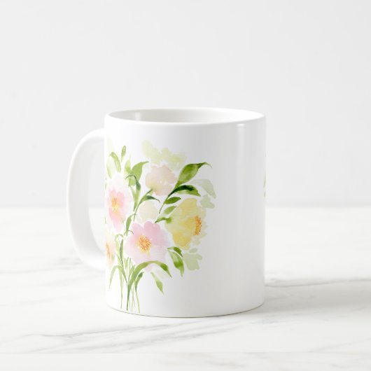 春水彩フローラ牡丹の花 コーヒーマグカップ (正面左)