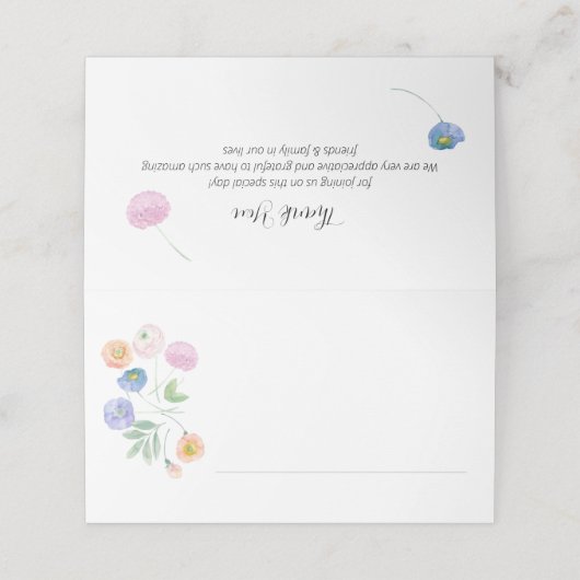 春水彩フローラ結婚の座席表 プレイスカード (外部開封)