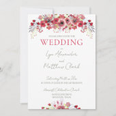 春水彩ポピー赤い花結婚の 招待状 (正面)