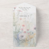 春水彩ワイルドフラワーとQRコード オールインワン招待状 (外側)