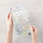 春水彩ワイルドフラワーQRコード オールインワン招待状 (貼ってはがせる)