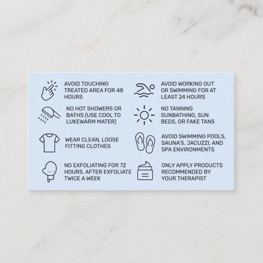 春水彩ワックス掛けアフターケア名刺 名刺 (裏面)