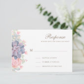 春水彩多肉結婚式RSVPカード 出欠カード (スタンド正面)