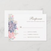 春水彩多肉結婚式RSVPカード 出欠カード (正面/裏面)