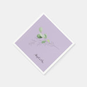 春水彩手描き葉ラベンダー スタンダードカクテルナプキン (角)