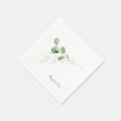 春水彩手描き葉白コクタイ スタンダードカクテルナプキン (角)