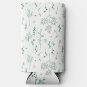 春水彩植物咲きシームレス スリム缶クーラー (正面)