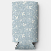 春水彩植物咲きシームレス スリム缶クーラー (正面)