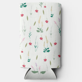 春水彩植物咲きシームレス スリム缶クーラー