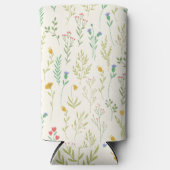 春水彩植物咲きシームレス スリム缶クーラー (正面)