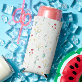 春水彩植物咲きシームレス スリム缶クーラー