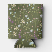 春水彩植物咲きシームレス 缶クーラー (正面)