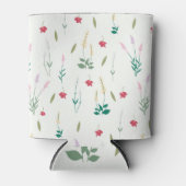 春水彩植物咲きシームレス 缶クーラー (正面)