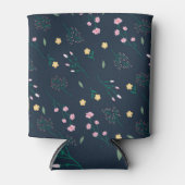 春水彩植物咲きシームレス 缶クーラー (正面)