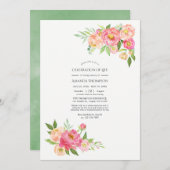 春水彩牡丹お祝いオブ・ライフ 招待状 (正面/裏面)