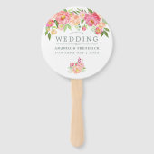 春水彩牡丹結婚の感謝 ハンドファン (正面)