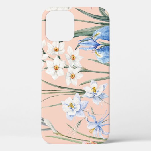 春水彩花模様、レトロ壁紙。 Case-Mate iPhoneケース (裏面)