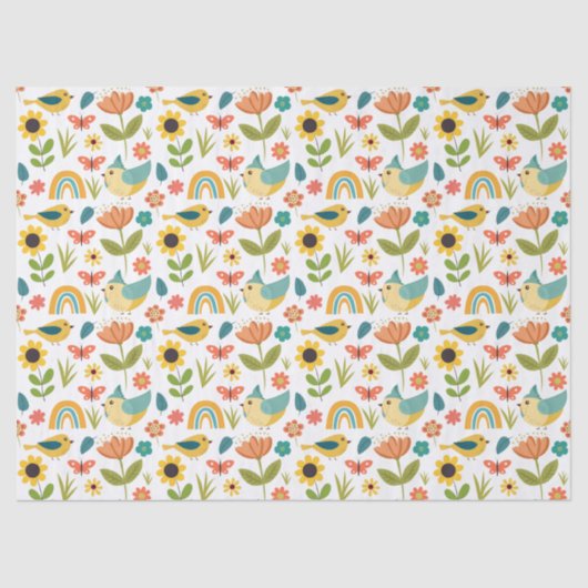 春水彩花模様 薄葉紙 (正面)