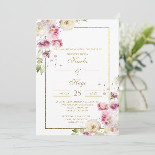 春水着色フローラスペインの結婚ズ 招待状 (スタンド正面)